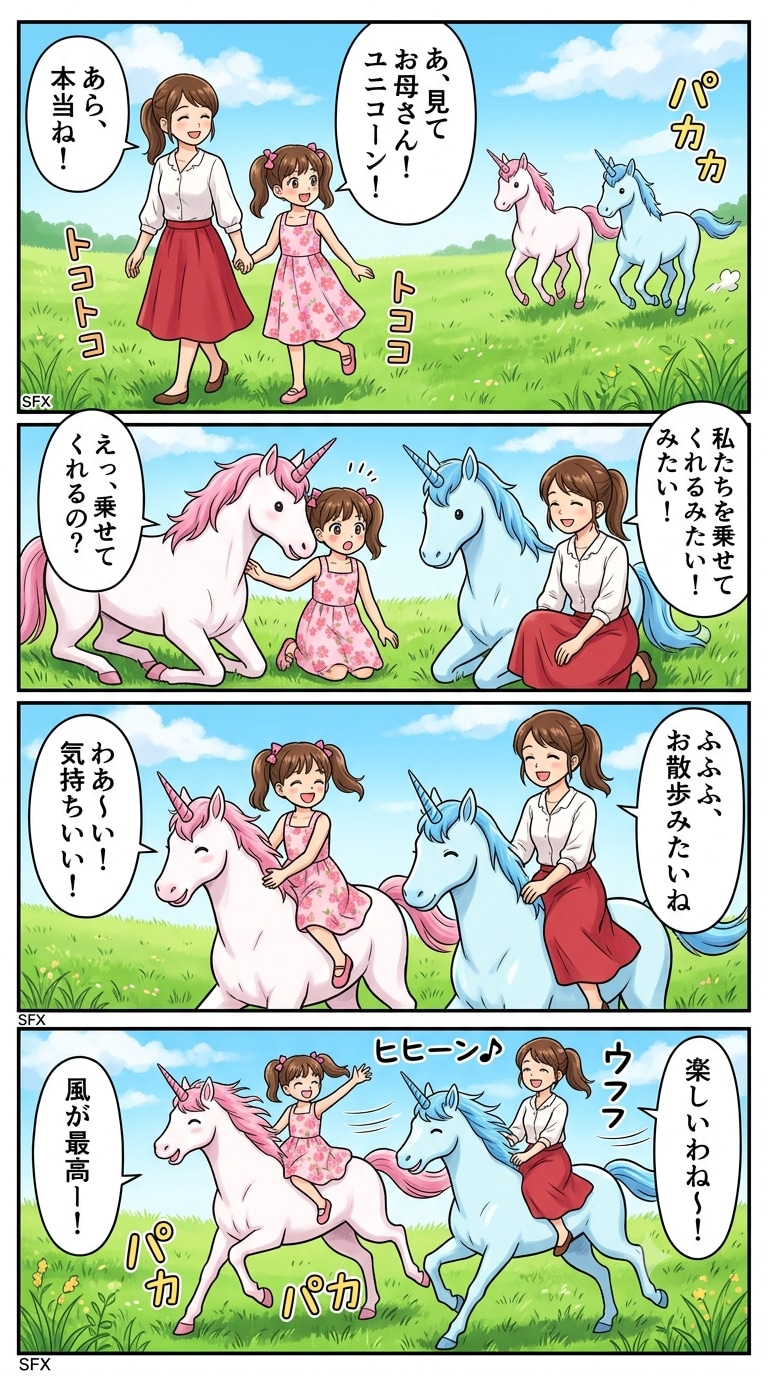 ユニコーンと親子