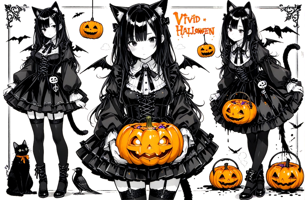 ゴス猫耳ハロウイン詰め