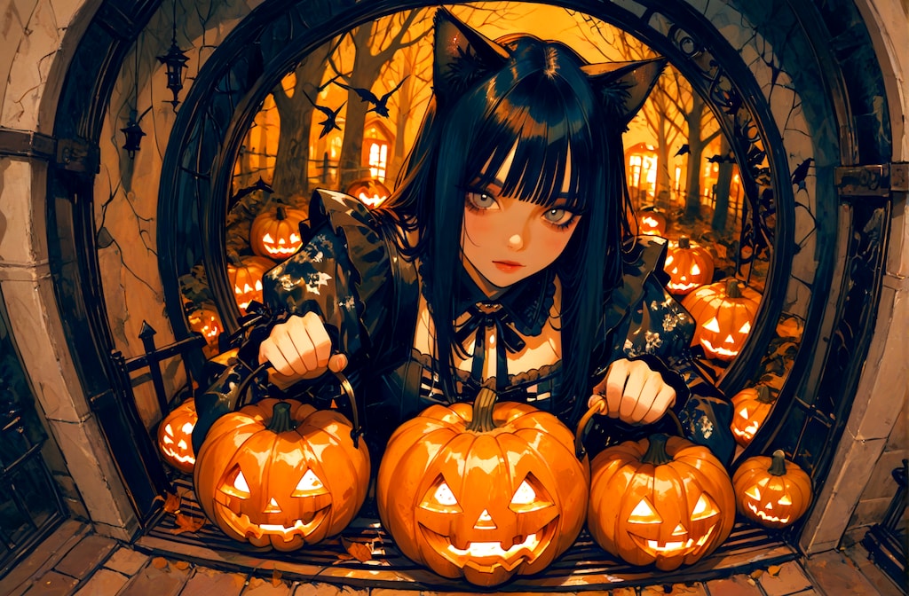 ゴス猫耳ハロウイン詰め