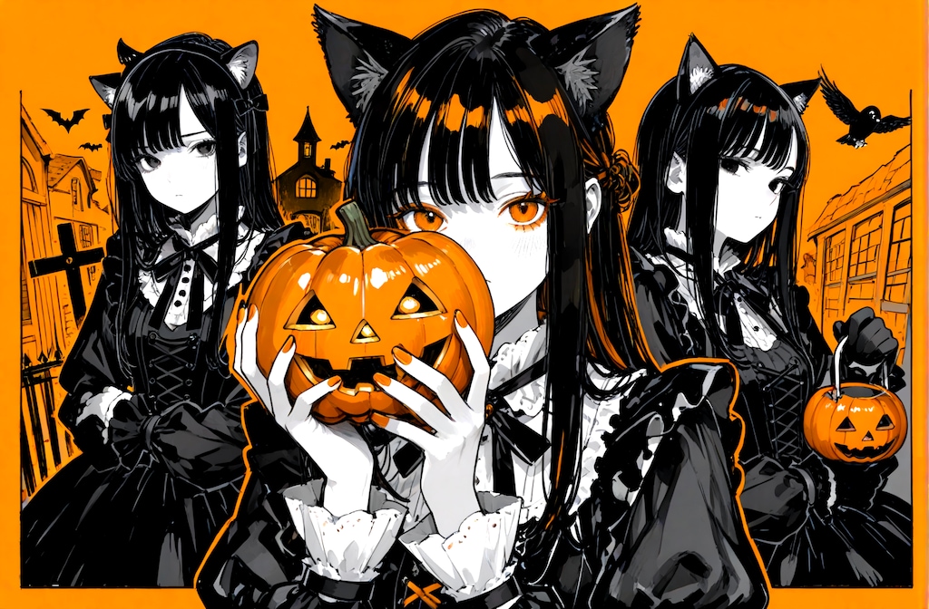 ゴス猫耳ハロウイン詰め