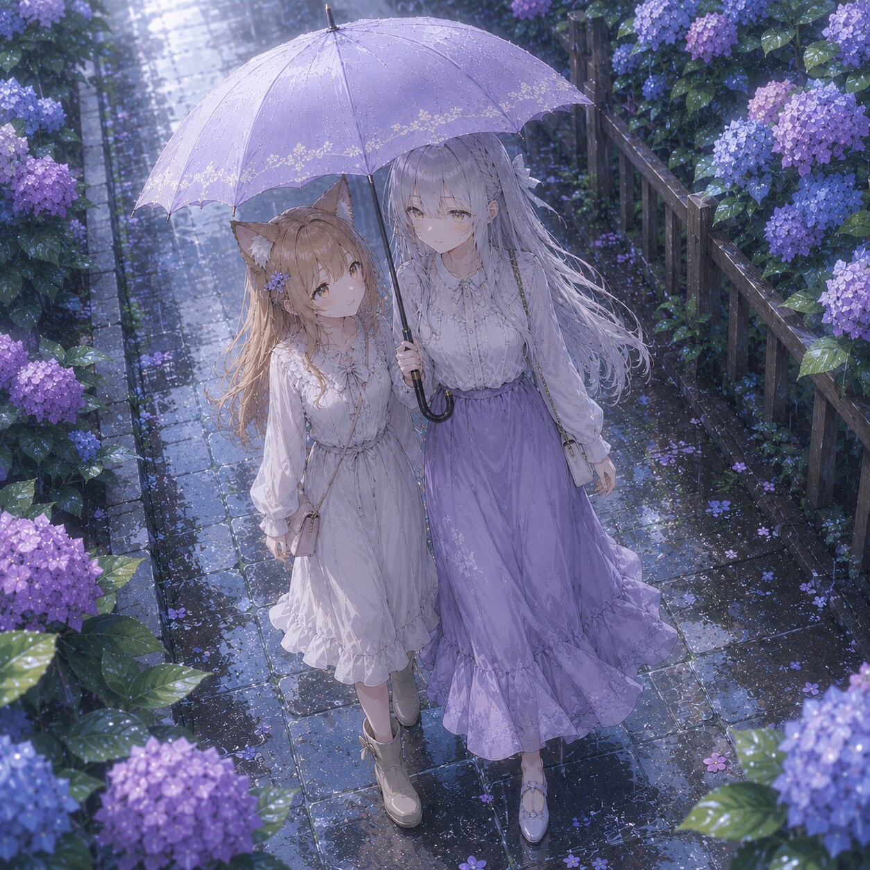 ミラさんと相合傘 | の人気AIイラスト・グラビア