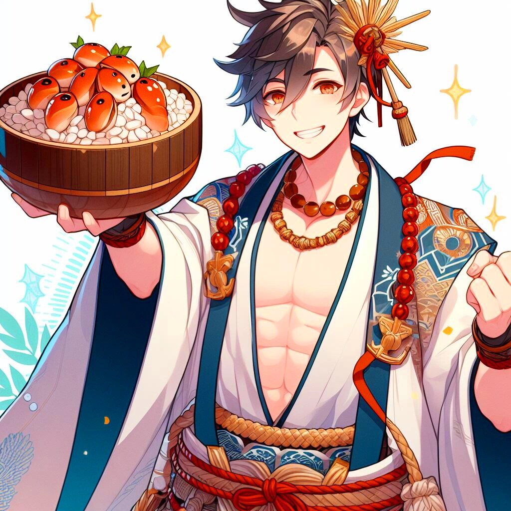 節分に豆まきをする男性！！(9枚)レトロモダンシリーズ104