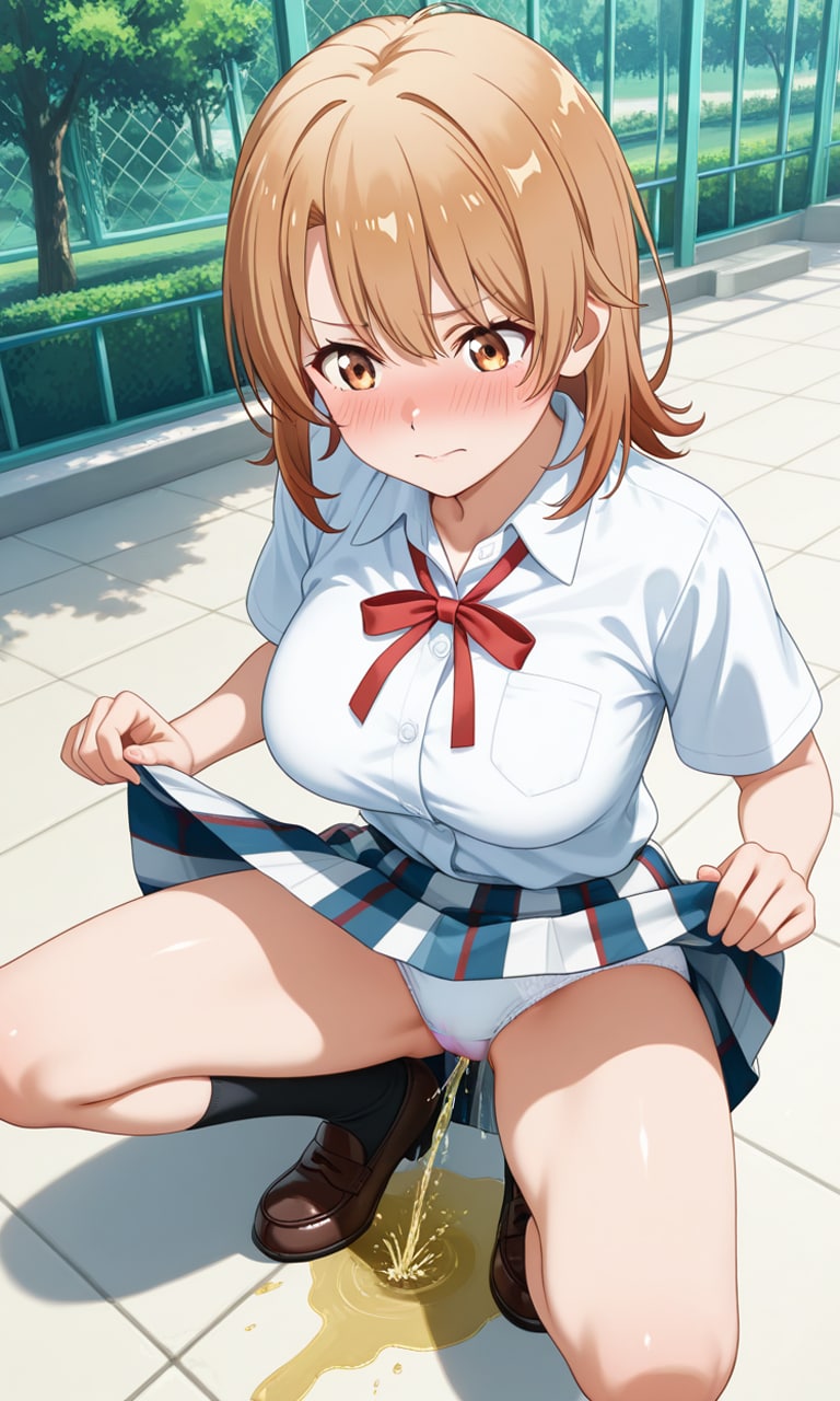 おしっこお漏らしチャレンジ【一〇いろは】(制服(夏服))