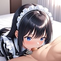 黒エナメルメイドフェラ 2枚目