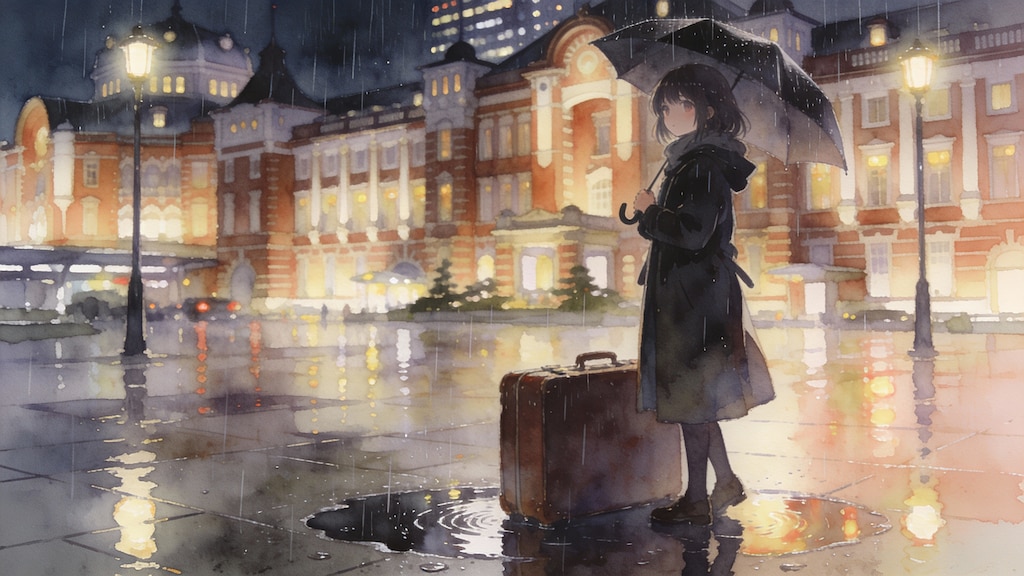雨の駅