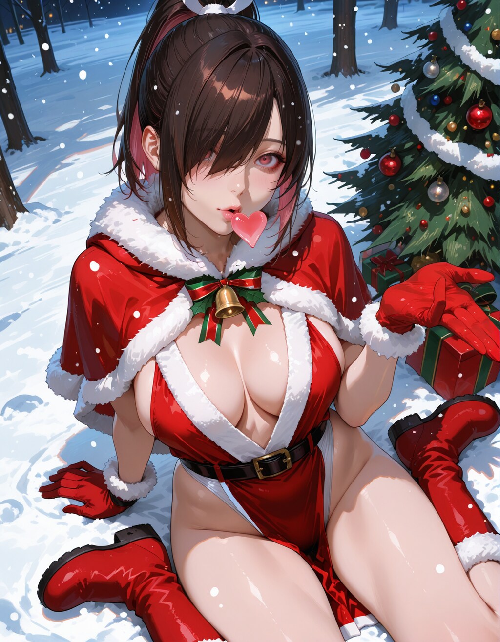うちの娘に舞のコスプレをクリスマス仕様に変えて着てもらいました💕