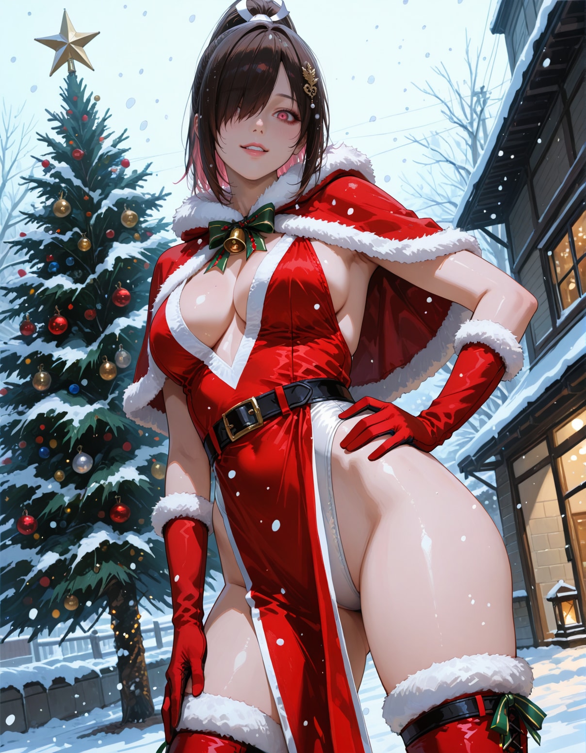 うちの娘に舞のコスプレをクリスマス仕様に変えて着てもらいました💕
