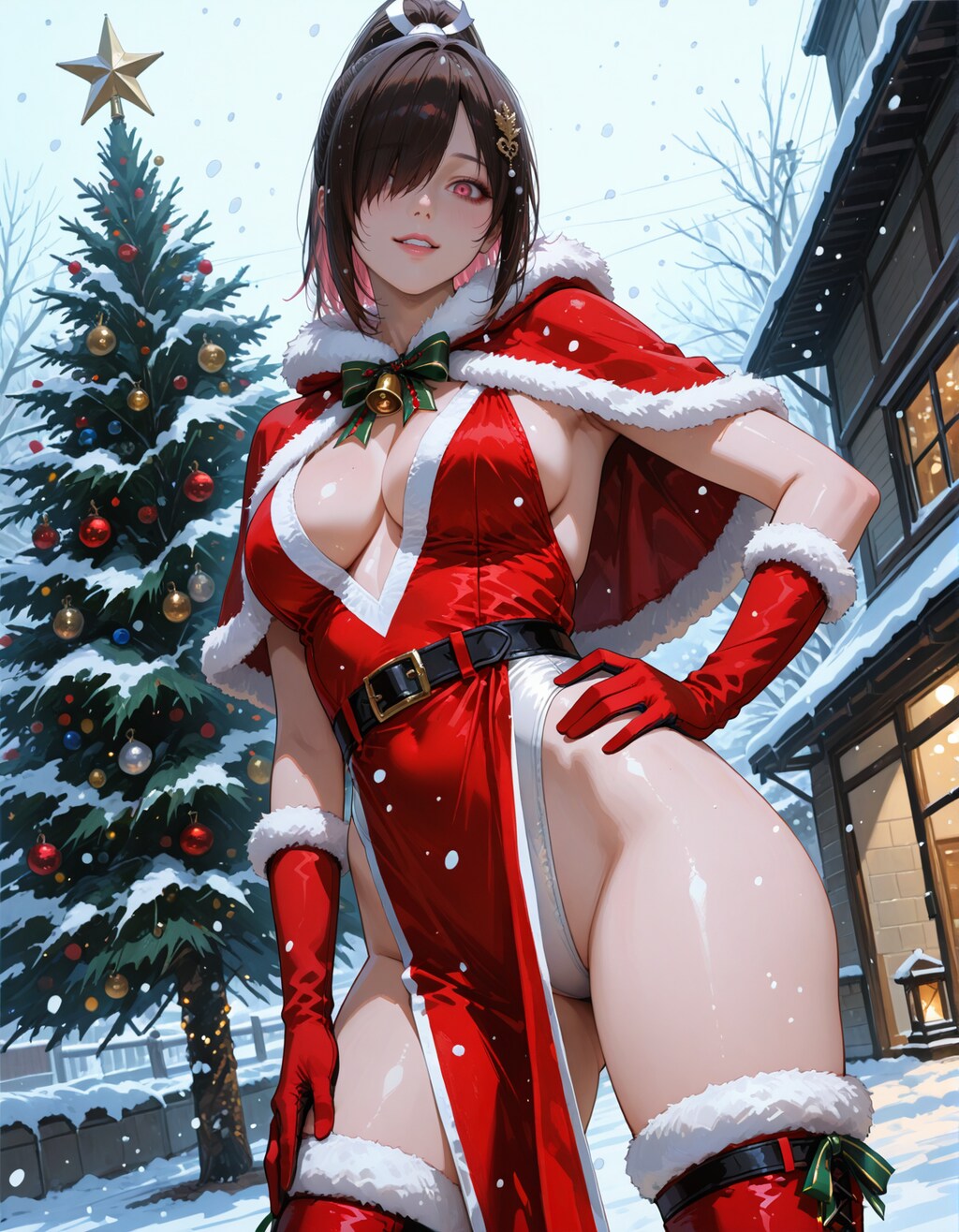 うちの娘に舞のコスプレをクリスマス仕様に変えて着てもらいました💕