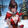 うちの娘に舞のコスプレをクリスマス仕様に変えて着てもらいました💕 5枚目