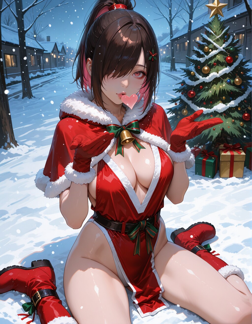 うちの娘に舞のコスプレをクリスマス仕様に変えて着てもらいました💕