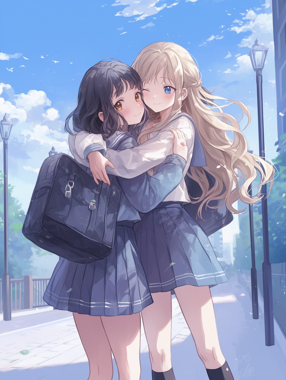 キスしたい二人のJK26 | の人気AIイラスト・グラビア