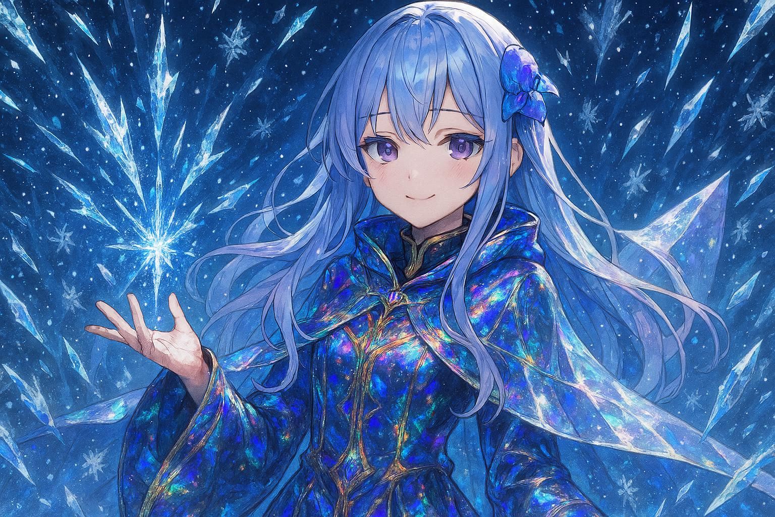 氷魔法を使う魔導師の女の子 | の人気AIイラスト・グラビア