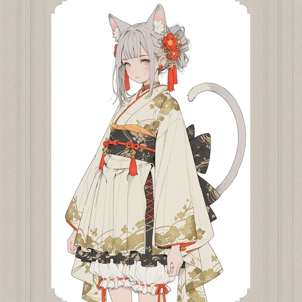 【着物猫】「かわいいね」