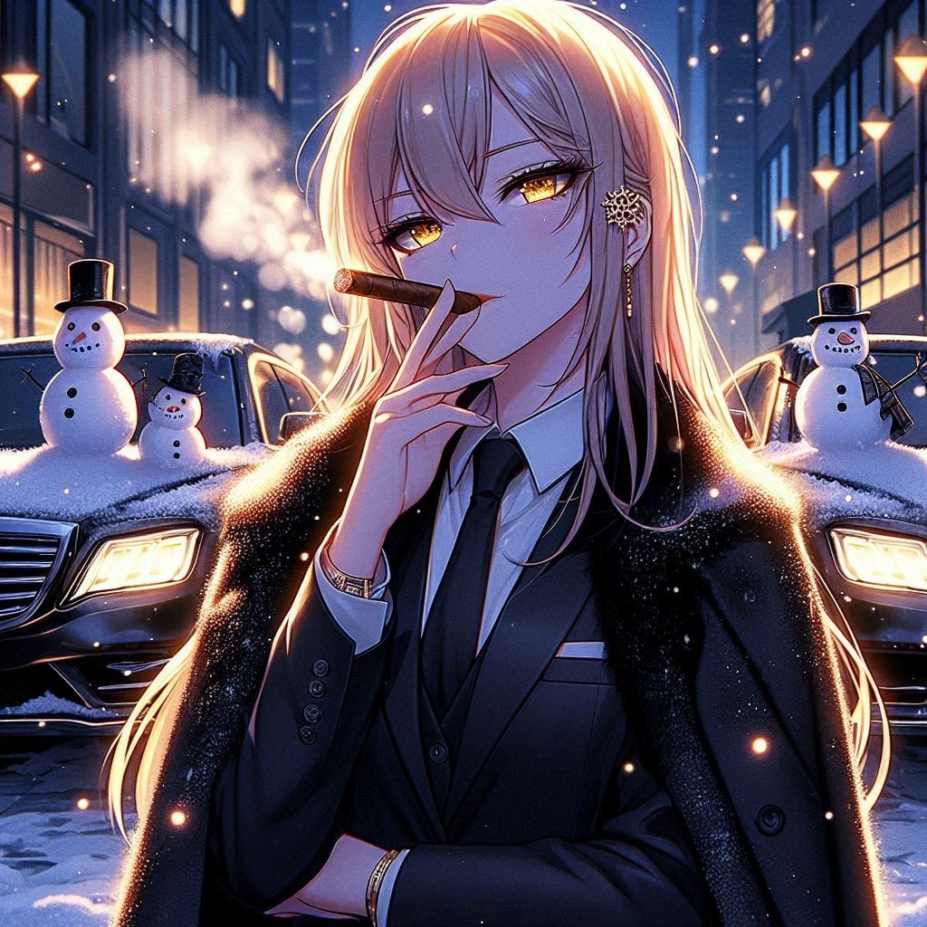 冬の夜の街とエリザベス