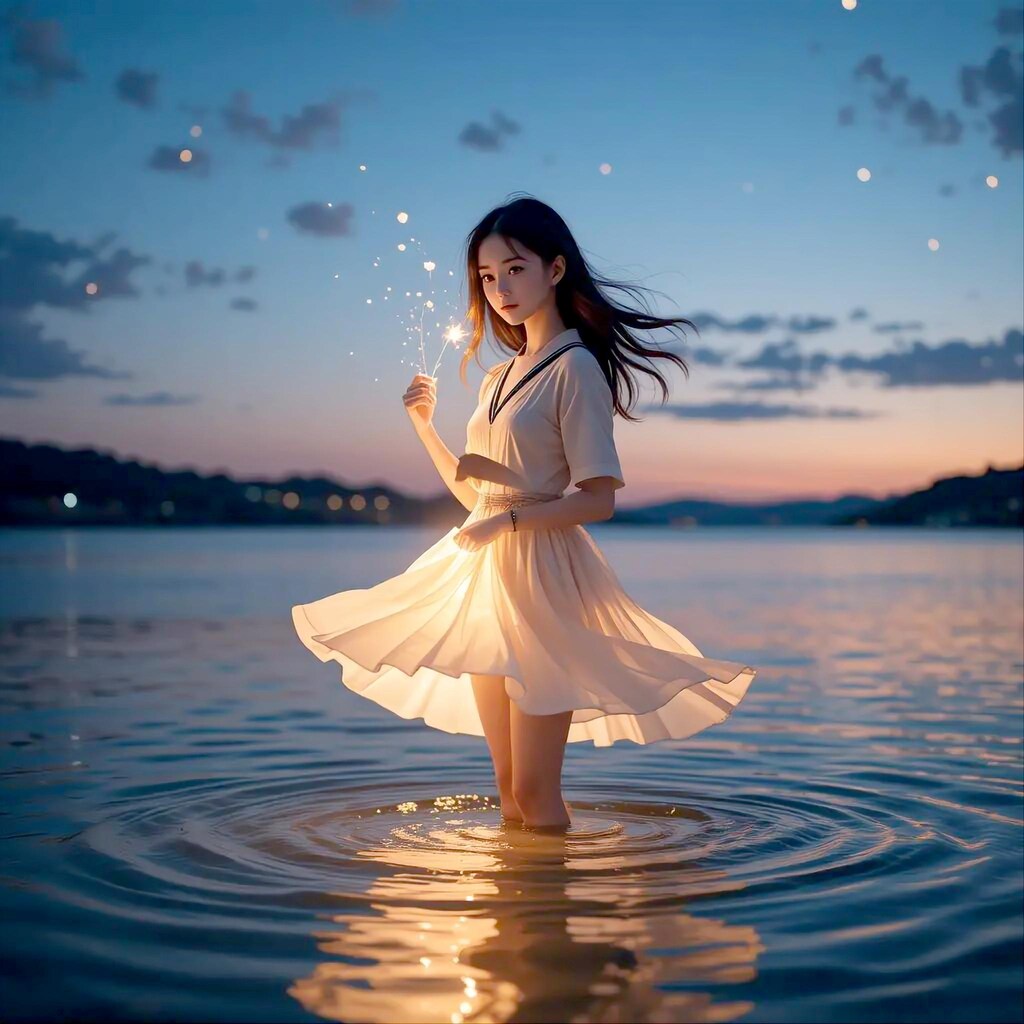 夕暮れの浅瀬の君