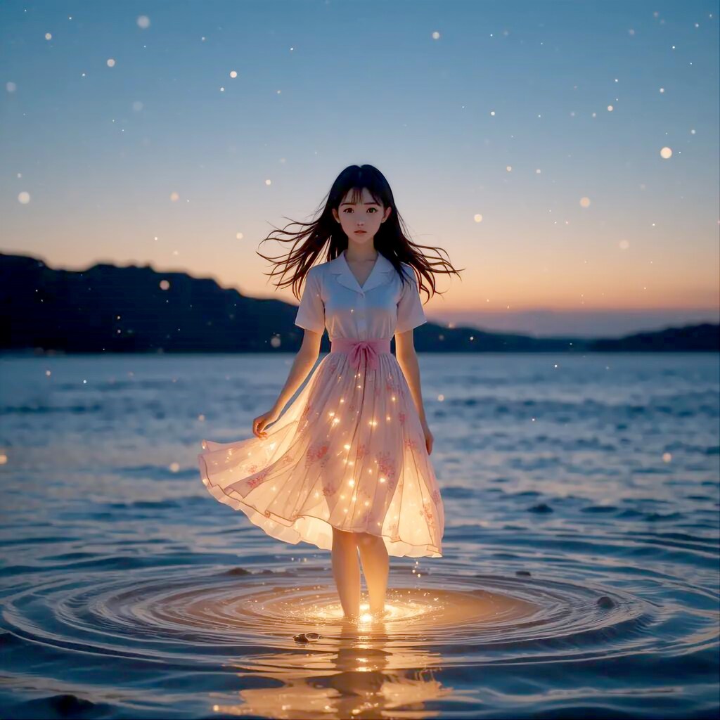 夕暮れの浅瀬の君