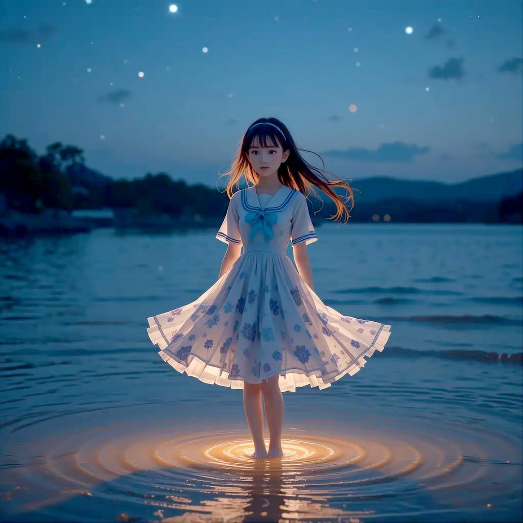 夕暮れの浅瀬の君