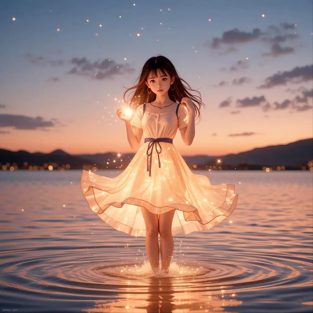 夕暮れの浅瀬の君