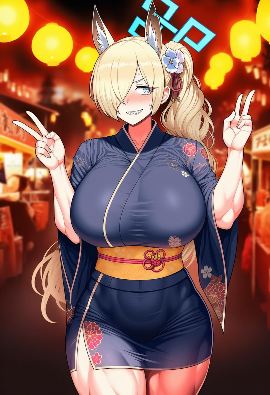 新年コスプレギザ歯人妻