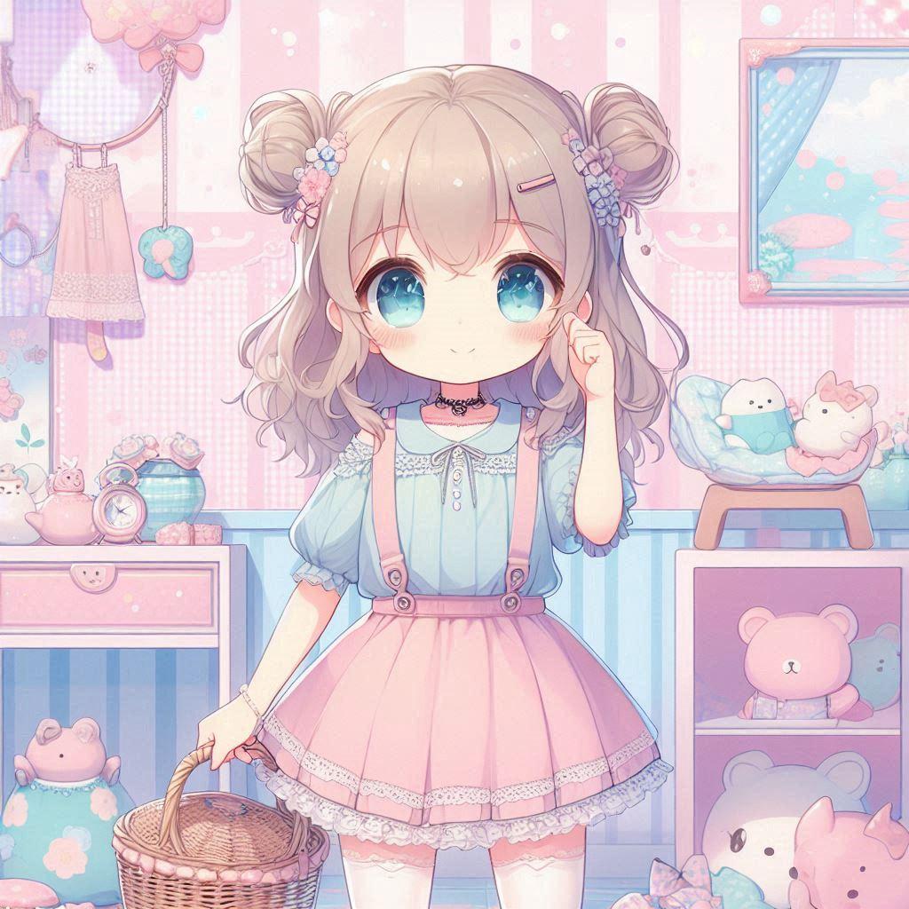 パステルな部屋の女の子 | の人気AIイラスト・グラビア