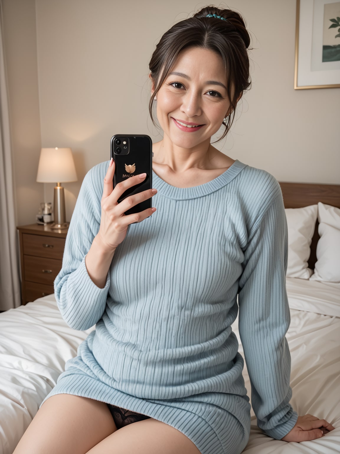 スマホを弄る義母3
