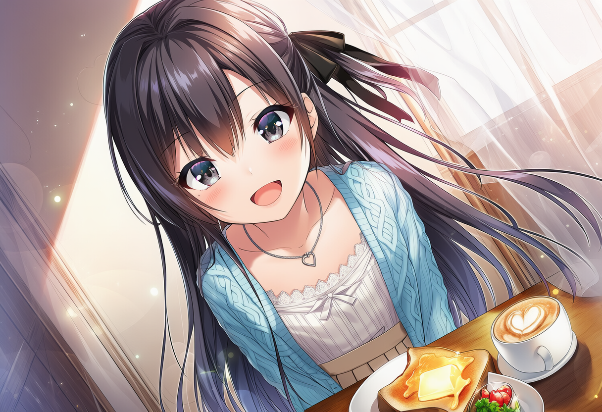 女子高生のおでかけ　朝食編 | の人気AIイラスト・グラビア