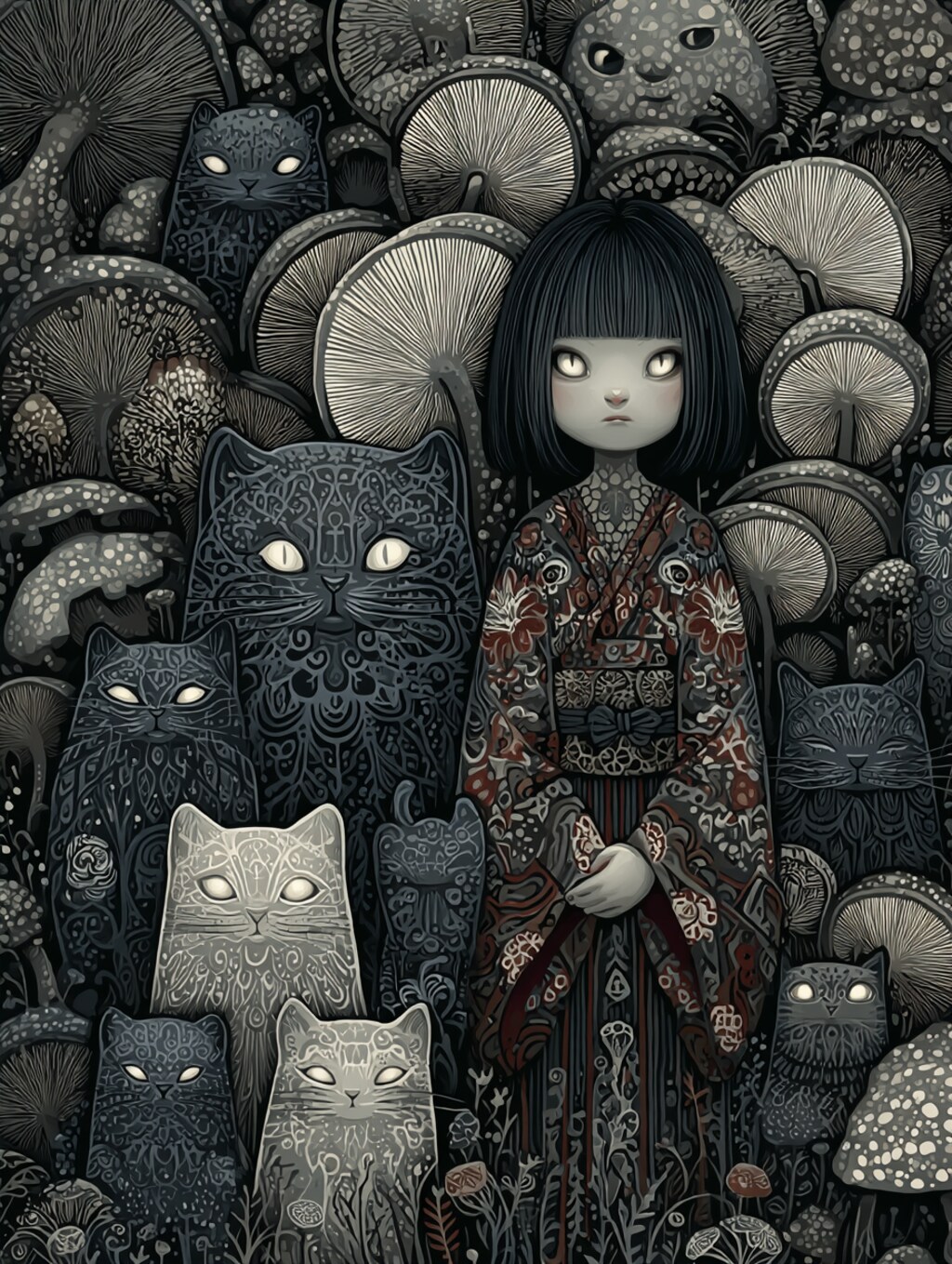 猫ようかい 朝から雨模様