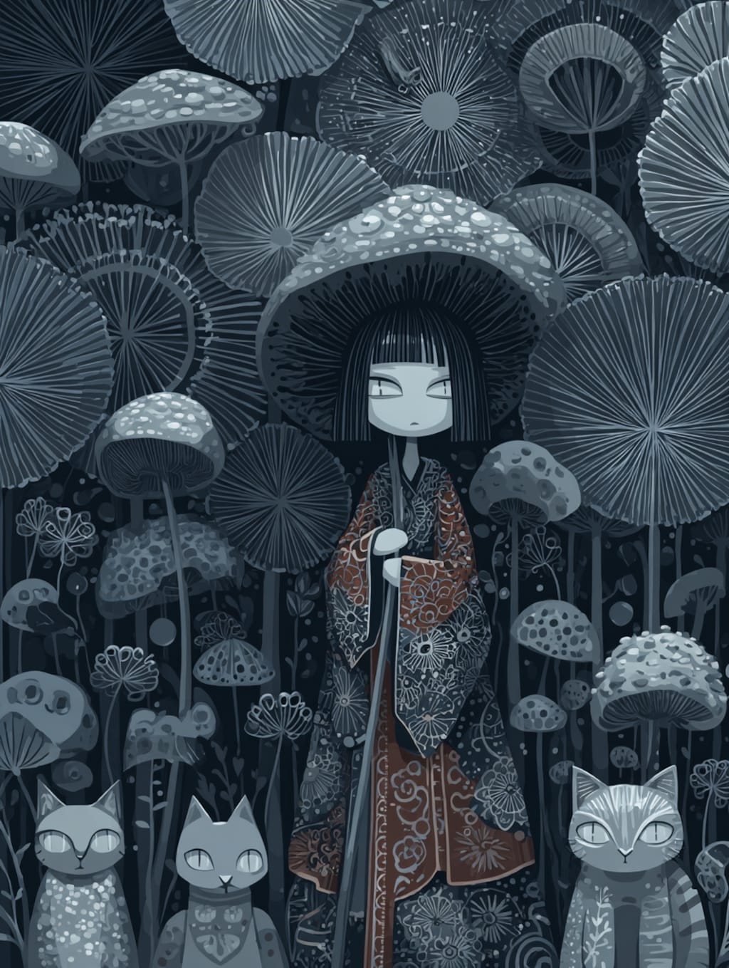 猫ようかい 朝から雨模様