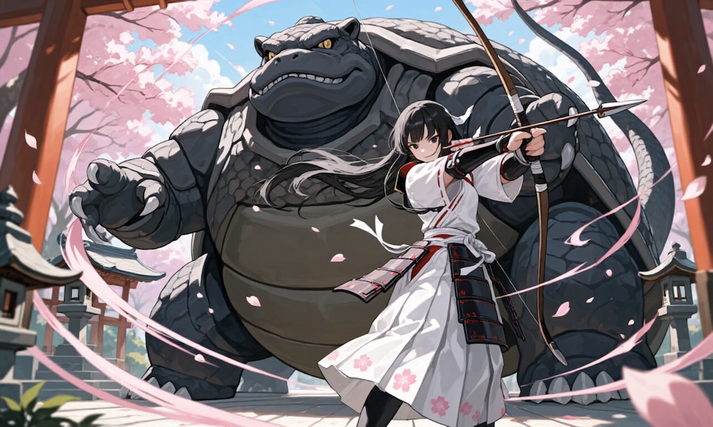 大弓女子と玄武