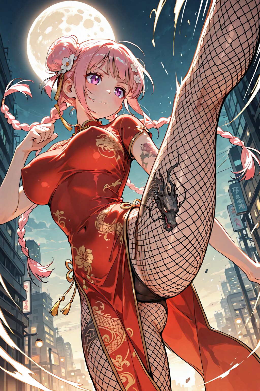ハイキック　チャイナドレス