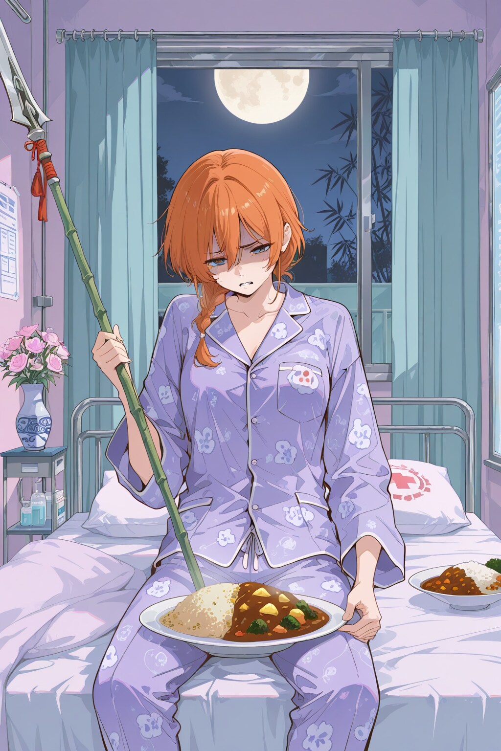 入院中のオレンジ髪ちゃん