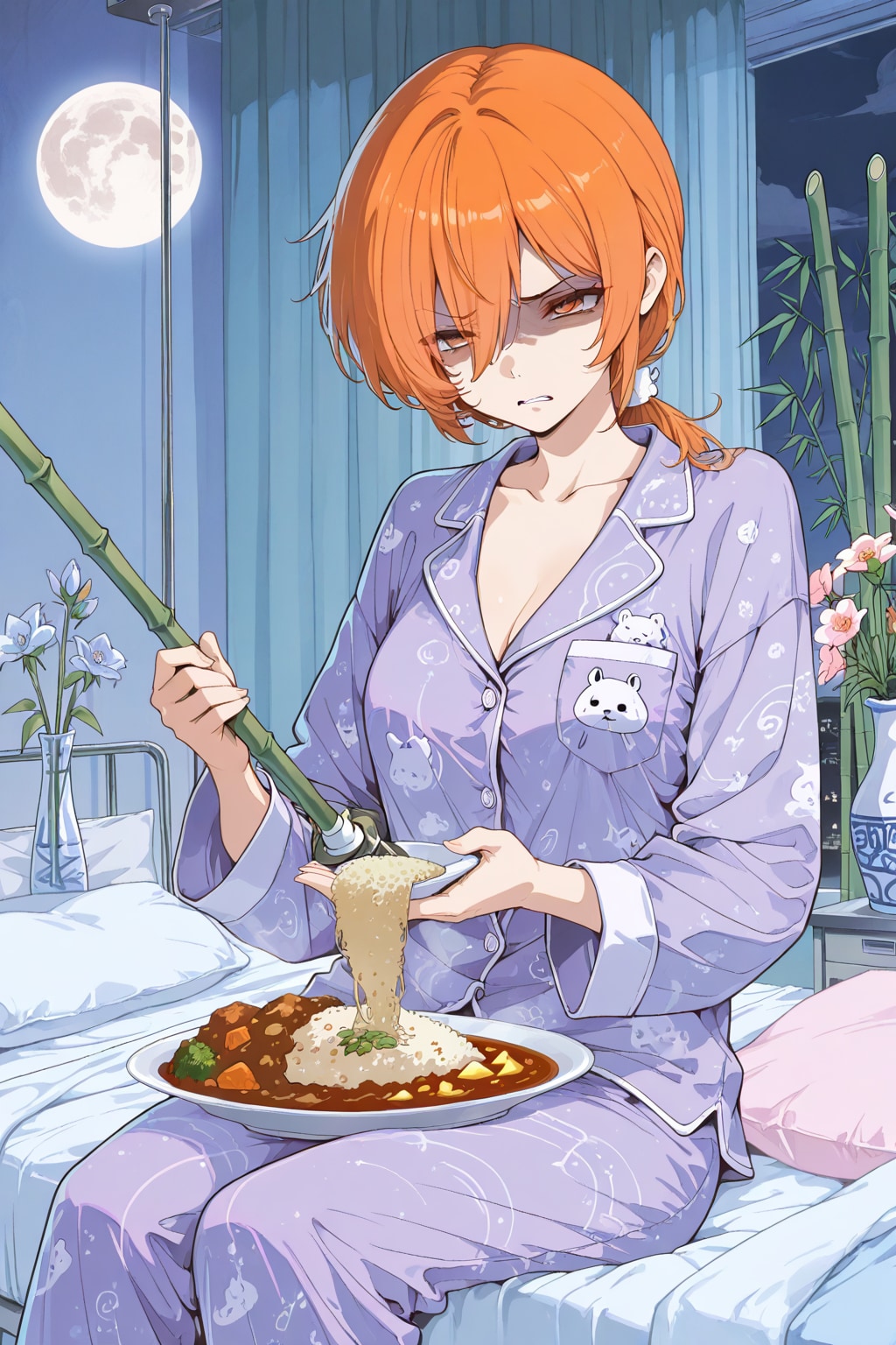 入院中のオレンジ髪ちゃん