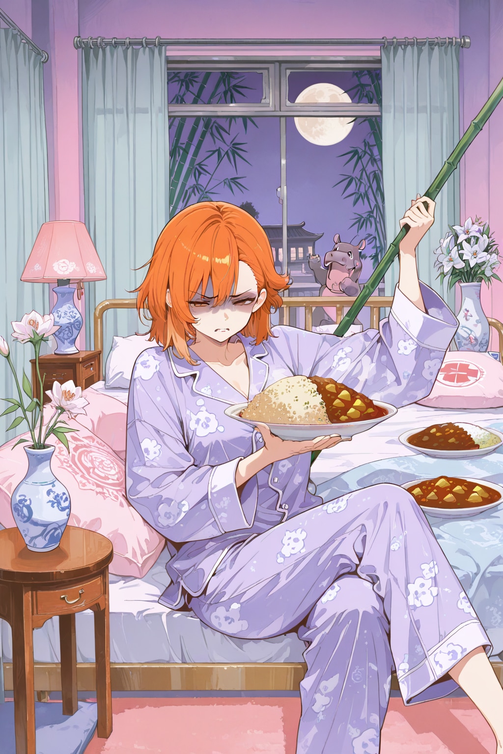 入院中のオレンジ髪ちゃん