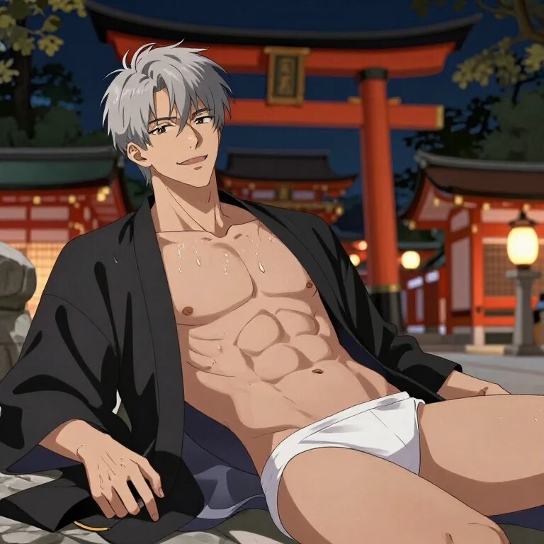 神社のイケメンマッチョ