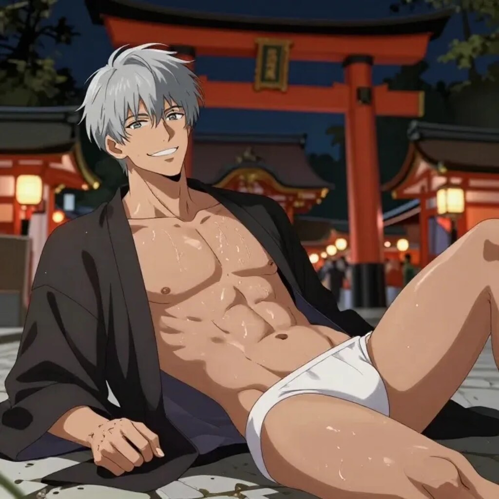 神社のイケメンマッチョ