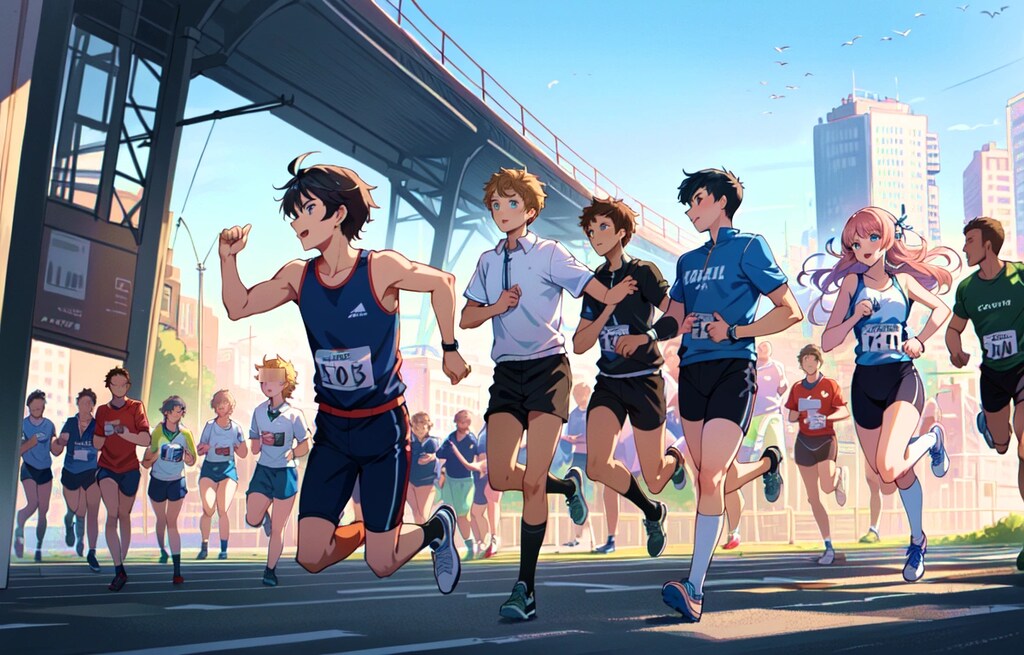 マラソンをする高校生達！！（5枚）