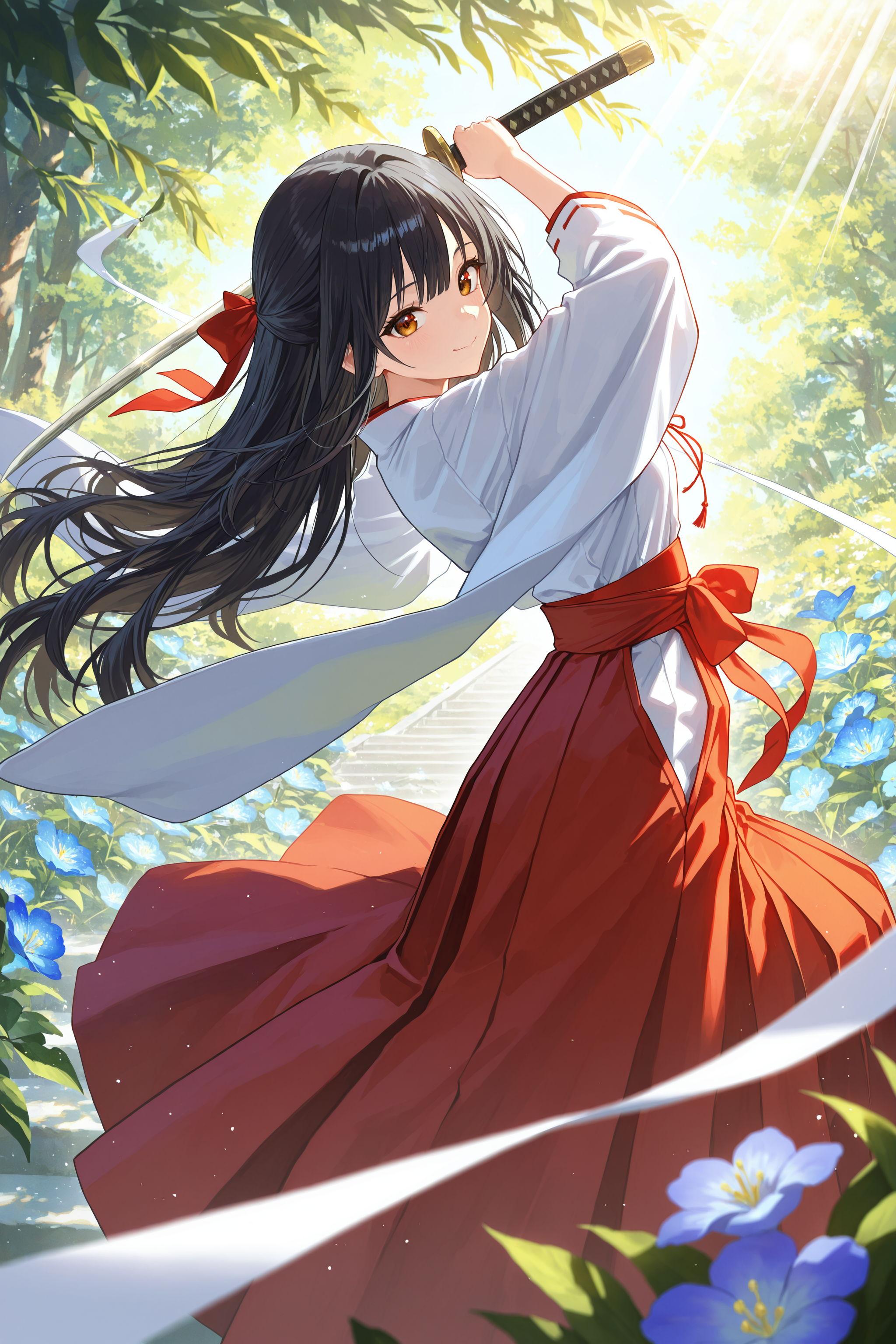 異世界神社の巫女さん（神楽さん） | の人気AIイラスト・グラビア