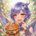 ハチドリ擬人化(ハンバーガー) 3枚目