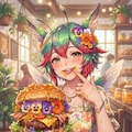 ハチドリ擬人化(ハンバーガー) 2枚目