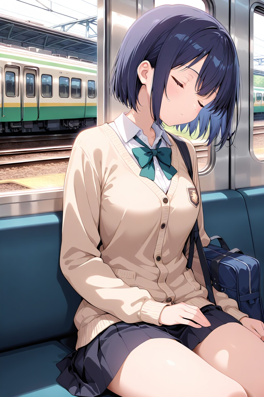 車内で睡眠中