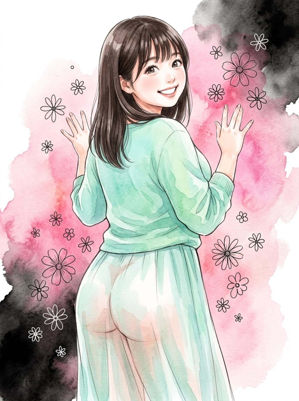 水彩画なPuni-Paletteの3人