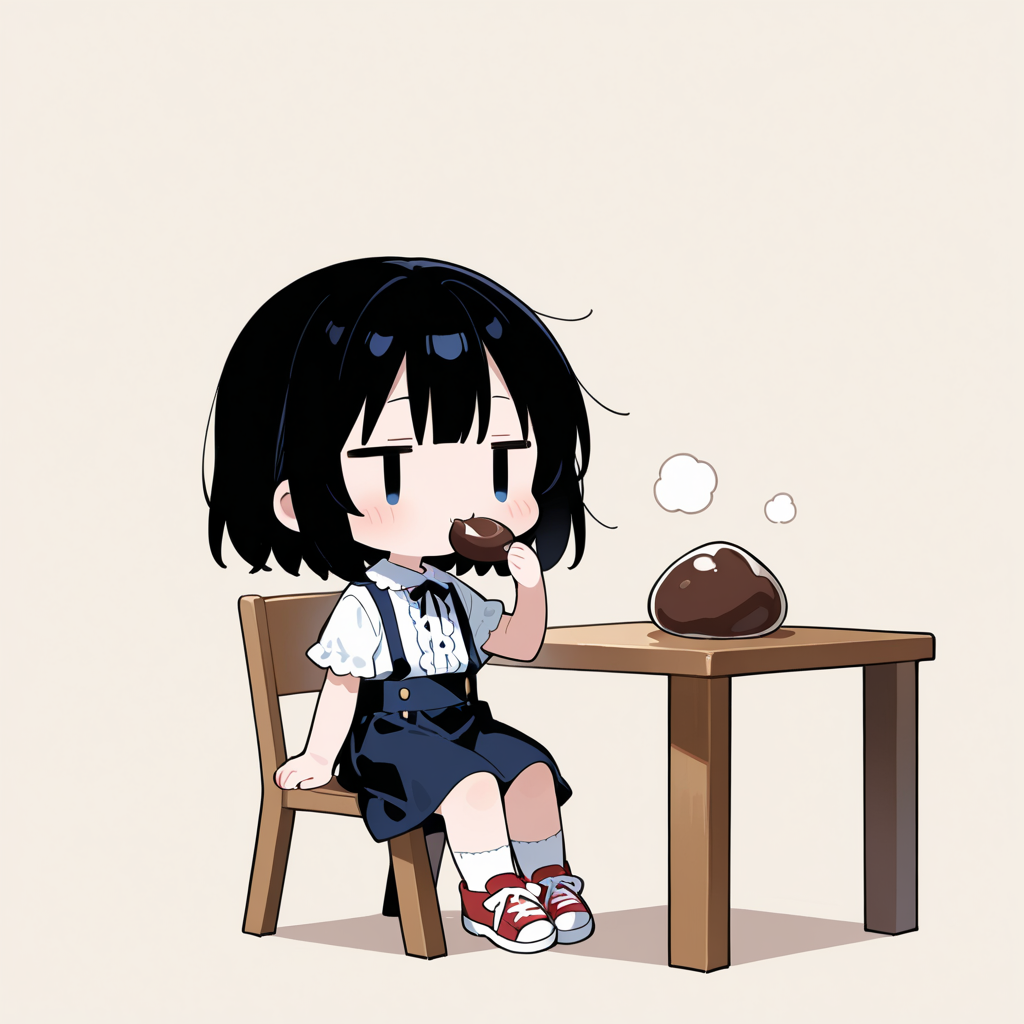 トリュフチョコレートを食べる