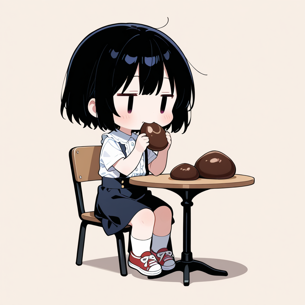 トリュフチョコレートを食べる