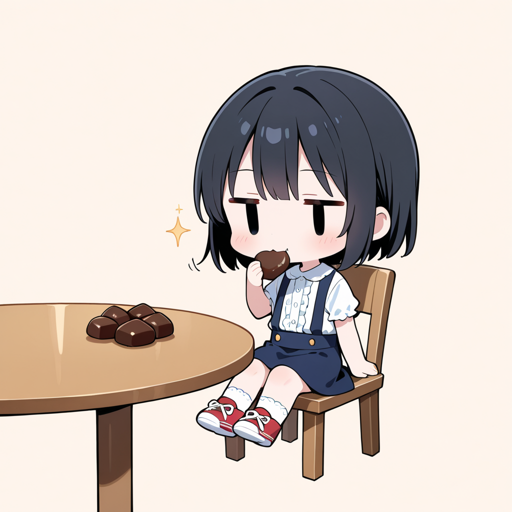 トリュフチョコレートを食べる