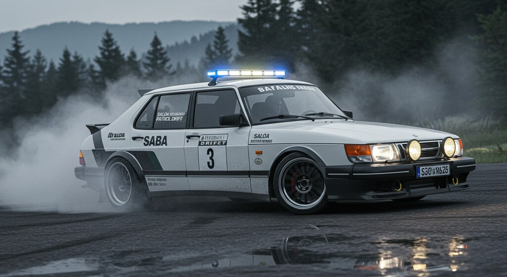 サーブセダンパトカーのドリ車