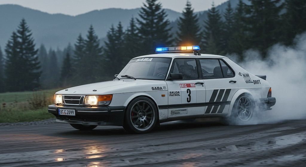 サーブセダンパトカーのドリ車