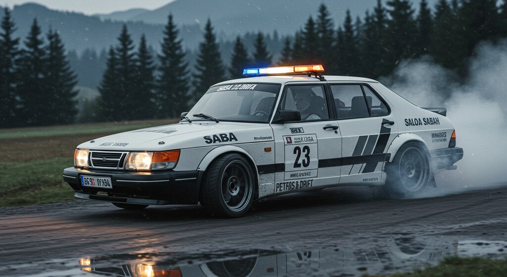 サーブセダンパトカーのドリ車