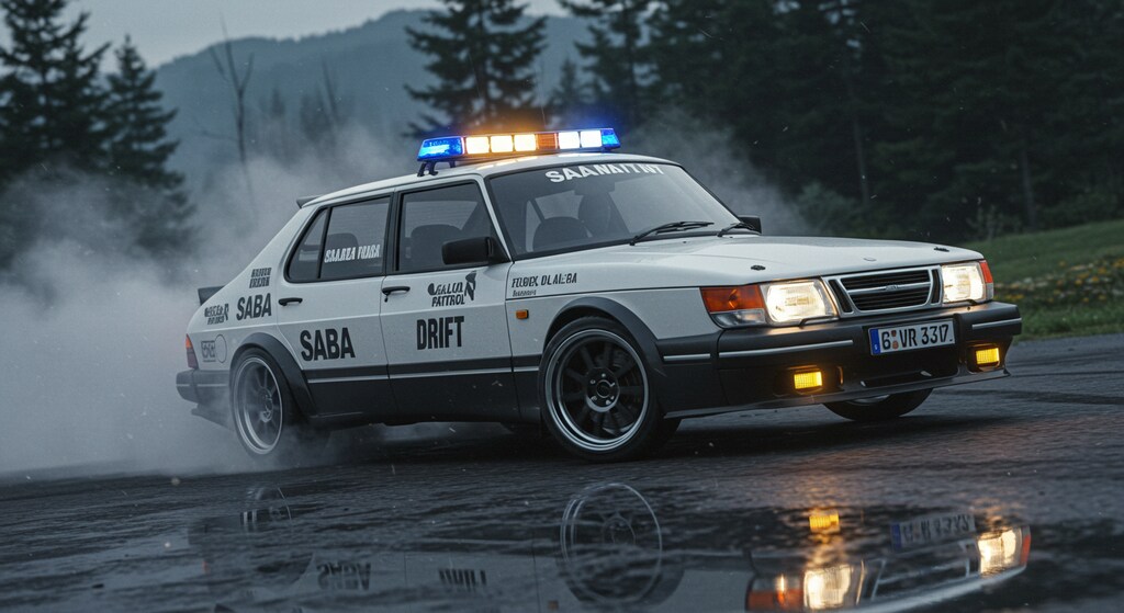 サーブセダンパトカーのドリ車