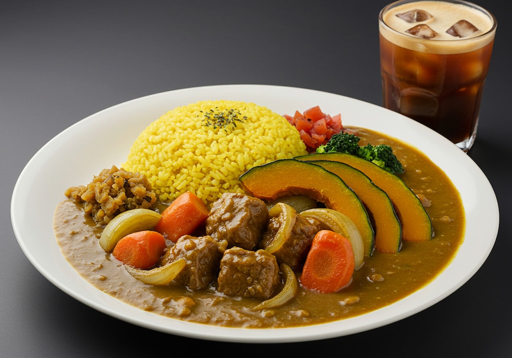 摩訶不思議食堂のターメリックライス野菜カレー