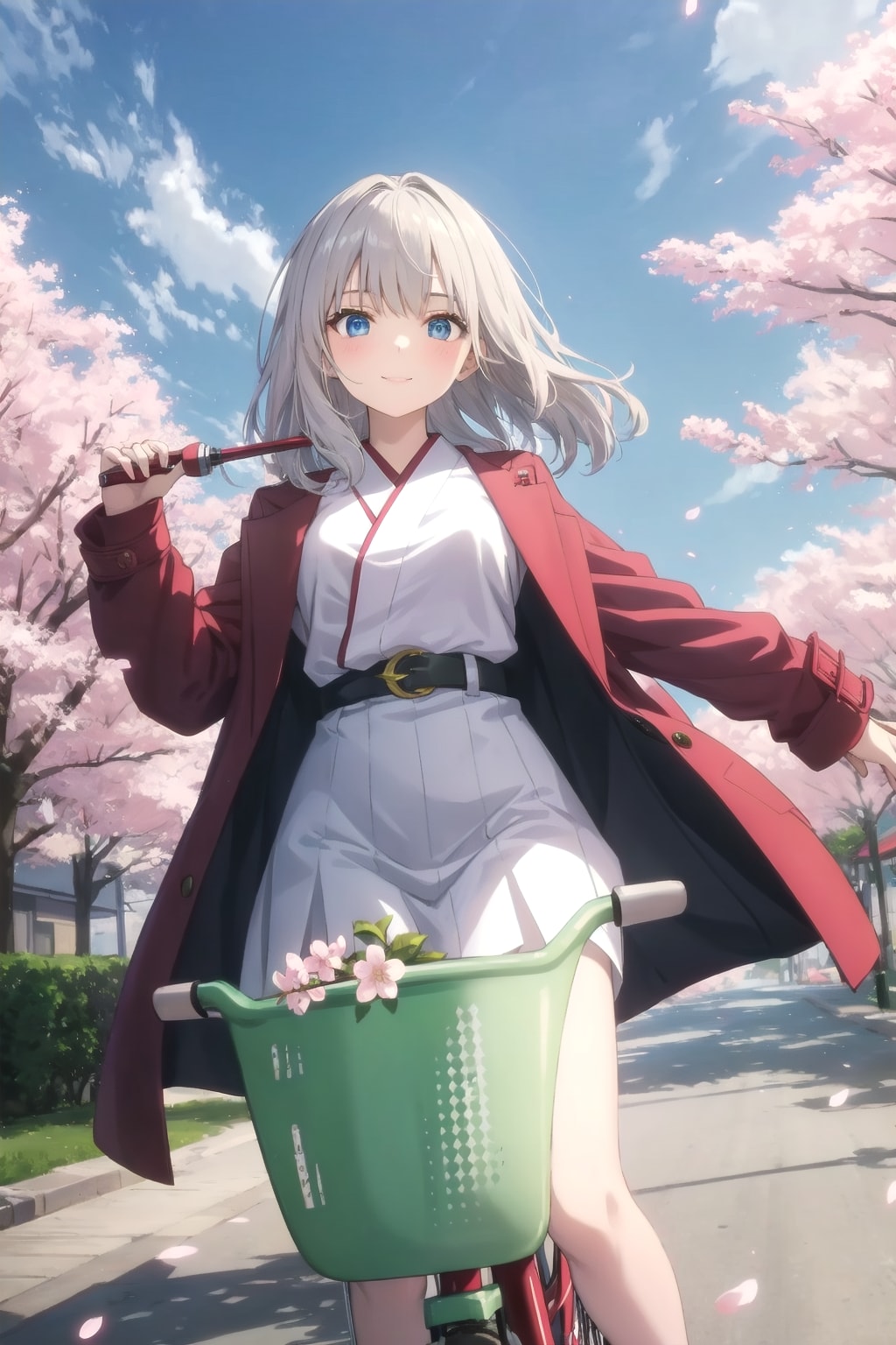 銀髪ロングでジャケットの少女 | の人気AIイラスト・グラビア